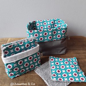ensemble lingettes démaquillantes et sa panière