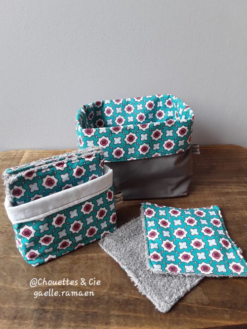 ensemble lingettes démaquillantes et sa panière